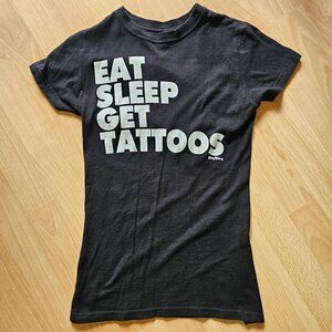 Eat Sleep Get Tattoos Tee by Dirty Shirty - Black and White - SMALL